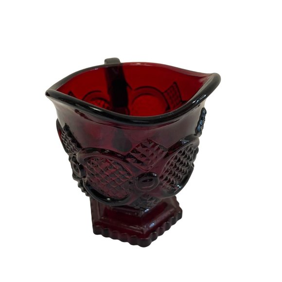 Vintages AVON Cape Cod Ruby Red Glass Creamer 3.5" - Picture 4 of 6